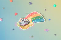 Image 1 of Shooting Star Bunny - Sticker (Holographic Sparkle)