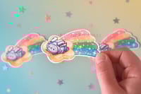 Image 2 of Shooting Star Bunny - Sticker (Holographic Sparkle)