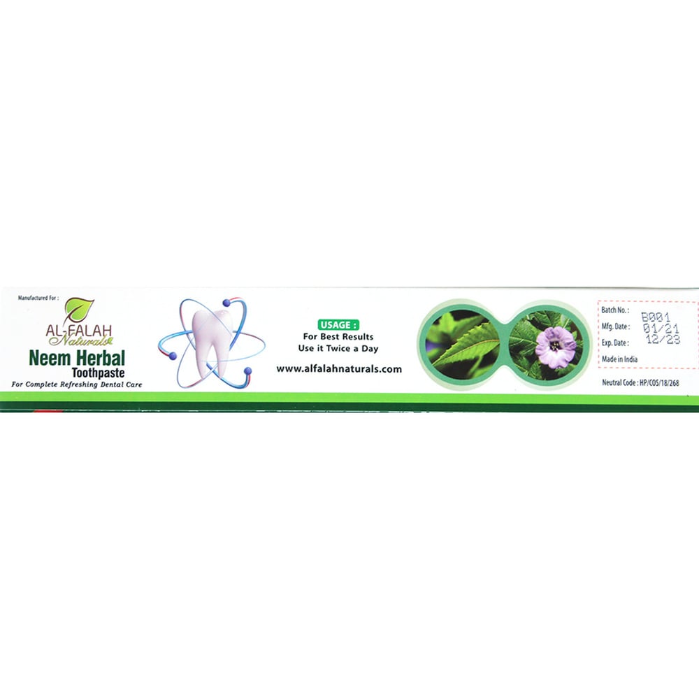 All Natural (No Fluoride) Neem Herbal Toothpaste