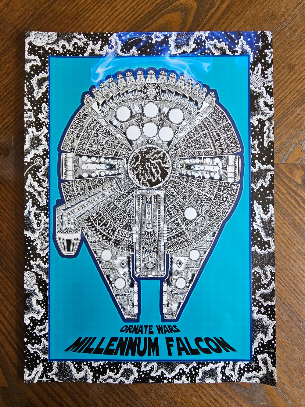 Ornate millennium falcon poster 
