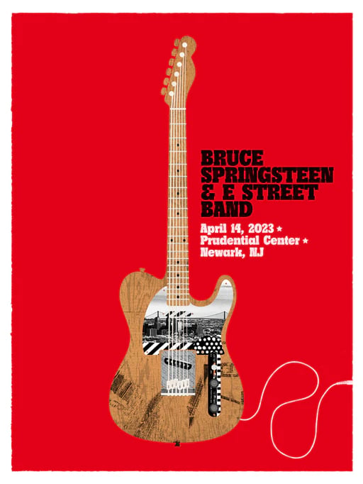 Image of Springsteen 2023 Tour Poster - Newark - April 14