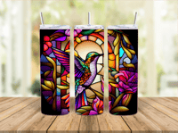 20oz Stained Glass Hummingbird Tumbler
