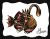 Angler Fish Traditional Tattoo A5 Print