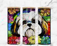 20oz Shitzu Stain Glass Tumbler
