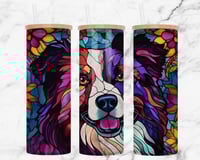 20oz Australian Shepard Stain Glass Tumbler 