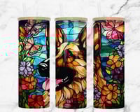 20oz German Shepard Stain Glass Tumbler