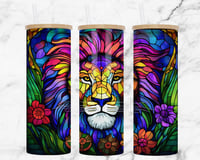 20oz Lion Stain Glass Tumbler