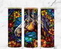 20oz Stain Glass Horse Tumbler