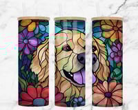 20oz Golden Retriever Stain Glass Tumbler