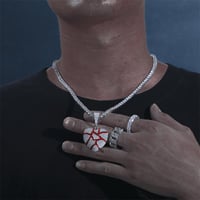 Image 1 of Moissanite Diamond Broken Heart Pendant