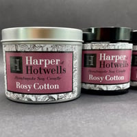 Image 4 of ROSY COTTON SOY CANDLE IN A TIN