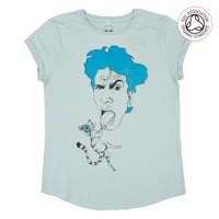 Image 4 of Cat's Got Your Tongue Women's Roll Sleeve T-shirt's (Organic)
