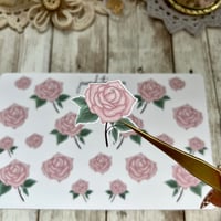 Image 1 of Pink Rose | Transparent & White Vinyl Sticker Sheets 