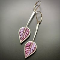 Image 1 of Lilac Leaves with Stems Earrings