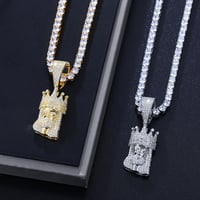 Image 3 of Moissanite Diamond Small Jesus Piece Pendant 