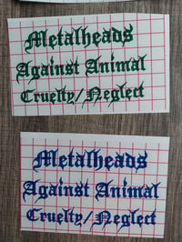 Image 2 of Metalheads Against Animal Cruelty/Neglect decal