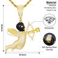 Image 5 of Gangster Cupid Moissanite Diamond Pendant