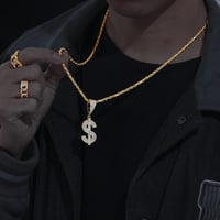Image 2 of Dollar Sign Moissanite Diamond Pendant