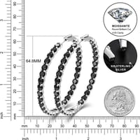 Image 5 of Large Moisssanite Diamond Hoop Earrings