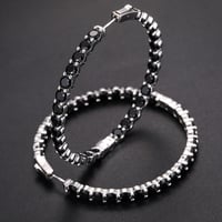 Image 3 of Large Moisssanite Diamond Hoop Earrings