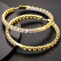 Image 2 of Large Moisssanite Diamond Hoop Earrings