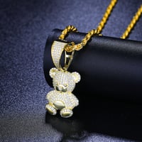 Image 1 of Teddy Bear Moissanite Diamond Animal Pendant