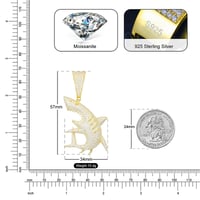 Image 5 of Moissanite Diamond Shark Pendant