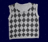 Image 1 of Harlequin knit cropped vest