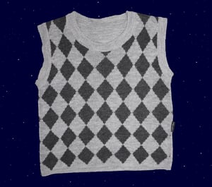 Harlequin knit cropped vest
