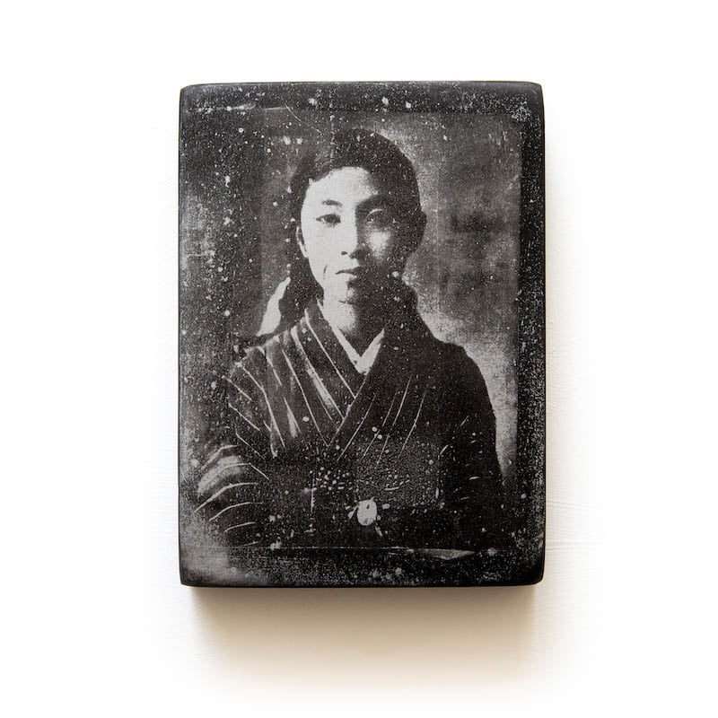 Image of Monotype - "Le kimono rayé" - Japon - 16x22 cm