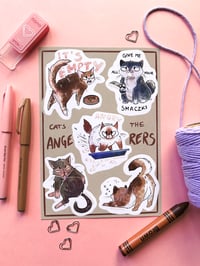 Image 1 of Angry Cats Sticker Sheet