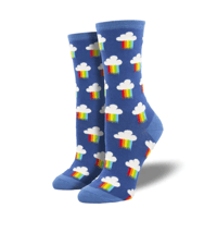 Image 1 of Rainbow Rain Crew Socks