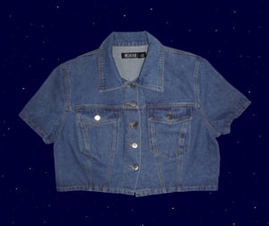 Denim button-up crop top