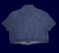 Image 2 of Denim button-up crop top