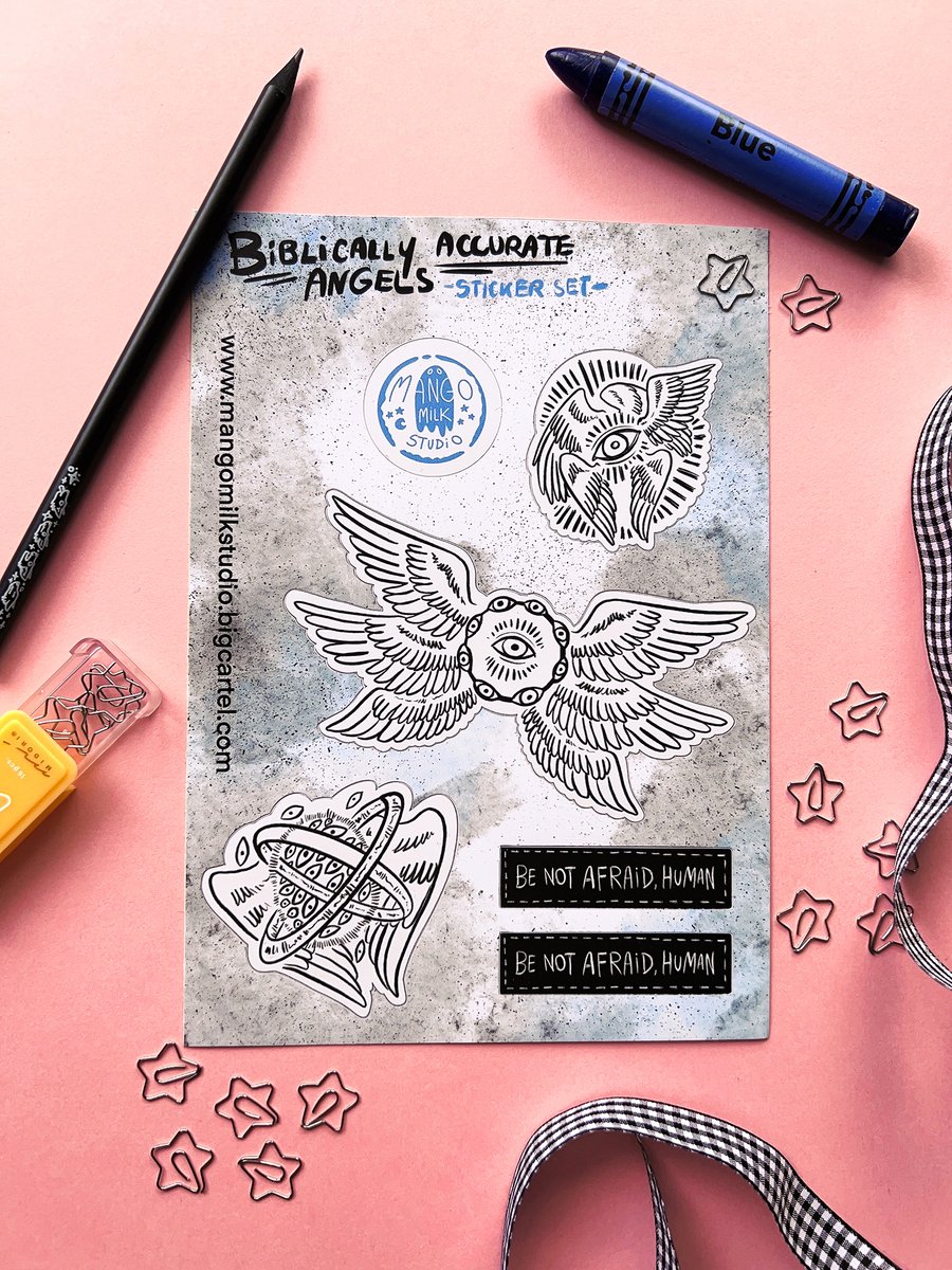 Biblical Accurate Angels - Vinyl Sticker Set | mangomilkstudio
