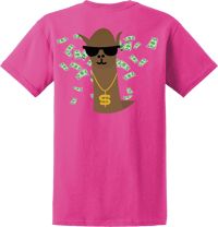 Image 2 of 50/50 T-Shirt - Neon Pink Llama
