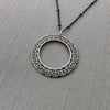 Sterling Silver Lace Open Circle Necklace