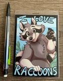 I Love - Raccoons! Badge