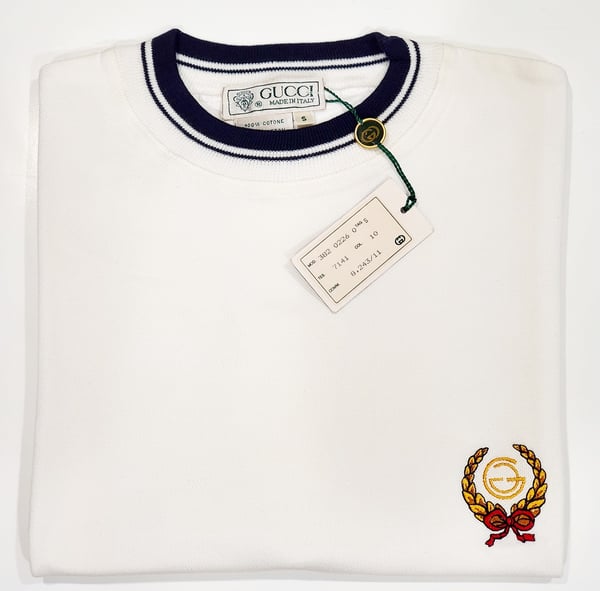 Image of Vtg. Gucci White/Navy Blue Shirt