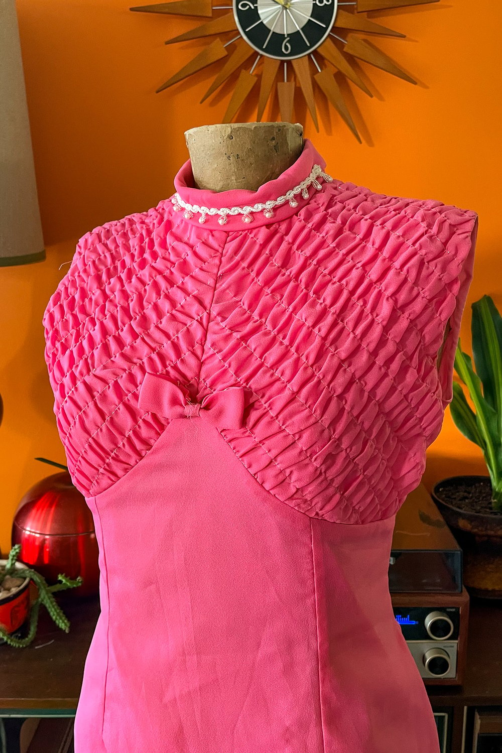 Vintage 60s pink mini dress
