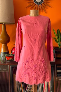 Image 3 of Vintage bell sleeve scalloped hem mini 