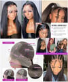 Transparent Lace Front Human Hair Wig Bone Straight Lace Frontal Human Hair Wigs Brazilian