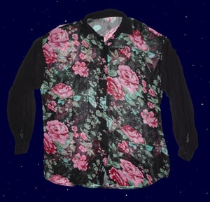 Sheer floral button up