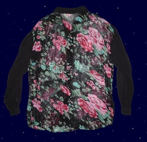 Sheer floral button up