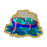 Bathhouse Frogs Chrome Sticker