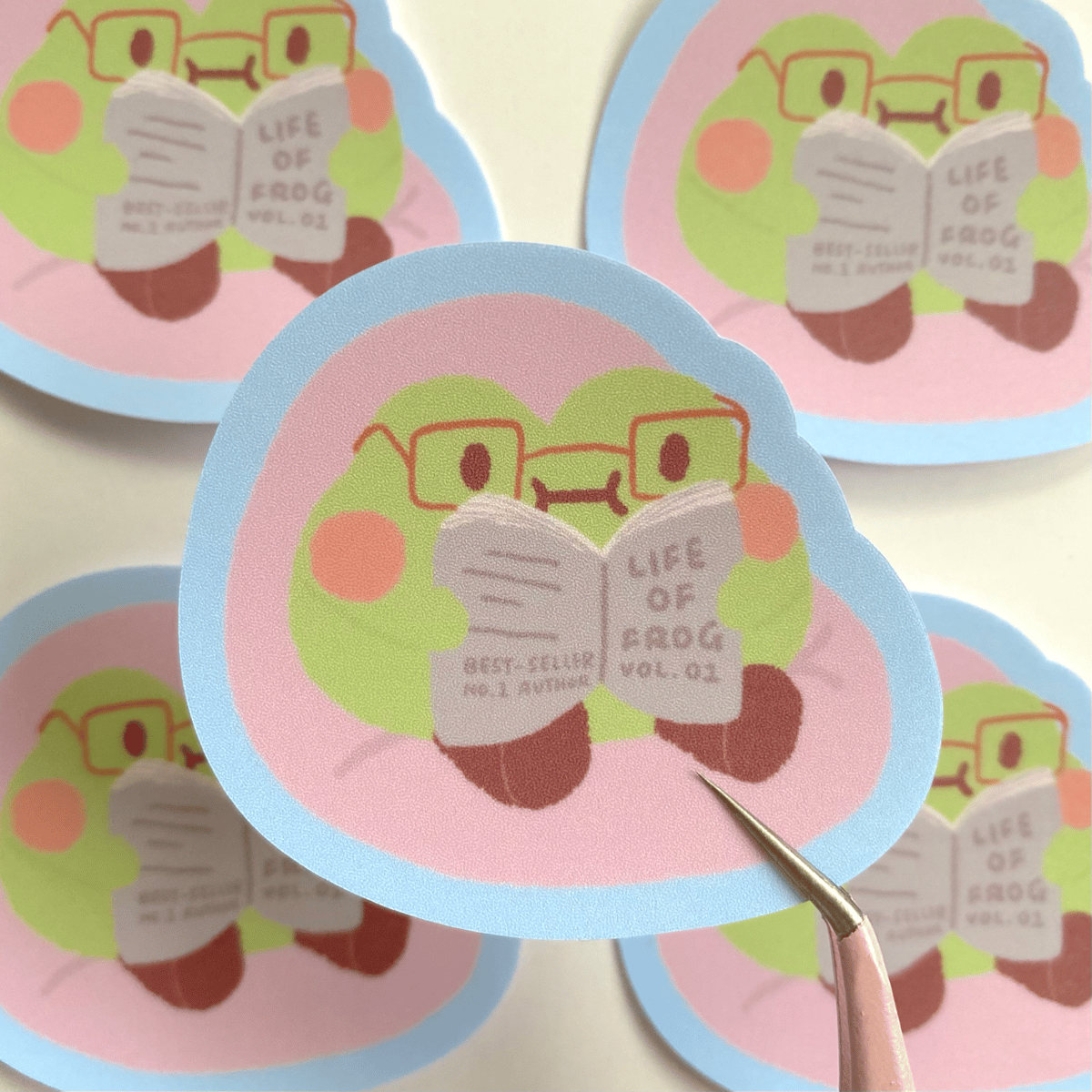 Image of Reading Frog Sticker