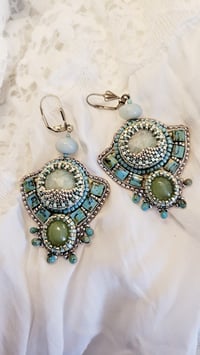 Image 2 of Boucles d'oreilles brodées LAGON