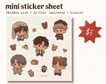 BTS Mini Stickers Sheet