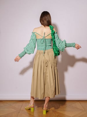 Daphne Top Green Gingham