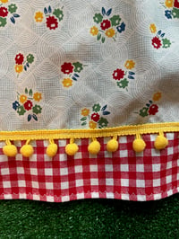 Image 4 of Adult Full Apron with Retro Print in Blue, Green, Red, and Gold